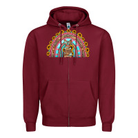 Burgundy western easter rainbow Zipper Hoodie - Jasminsmagicworld