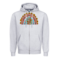 Heather Grey western easter rainbow Zipper Hoodie - Jasminsmagicworld