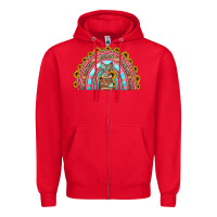 Red western easter rainbow Zipper Hoodie - Jasminsmagicworld