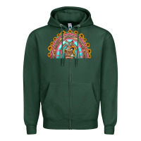 Sports Green western easter rainbow Zipper Hoodie - Jasminsmagicworld