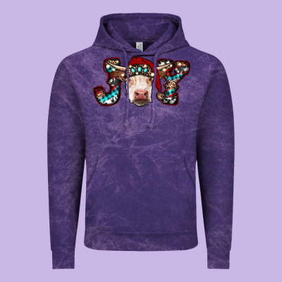 Christmas Joy Cow Vintage Hoodie Designed By Ranaportraitstore