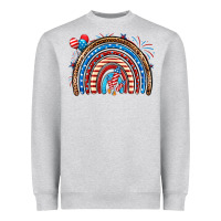 Heather Grey American rainbow Heavyweight Sweatshirt - Neo Western