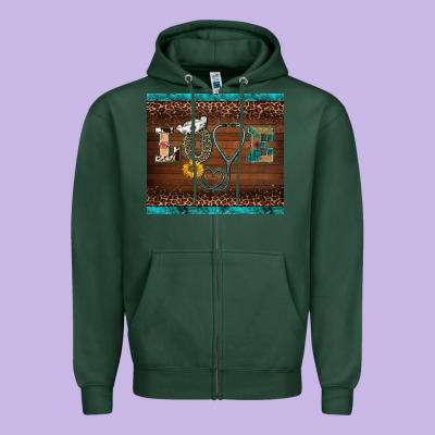 Western Nurse Love Tumbler Zipper Hoodie Designed By Barkaloodesign