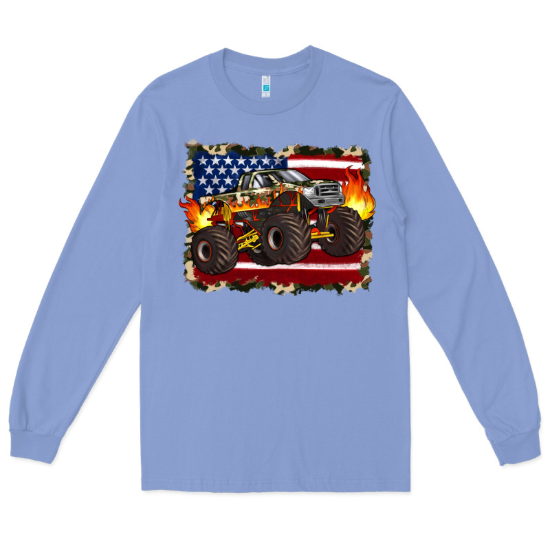 American Flag Monster Truck Long Sleeve Tee by Artiststas | Teevron