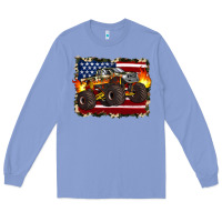 Colony Blue american flag monster truck Long Sleeve Tee - Artiststas