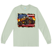 Matcha american flag monster truck Long Sleeve Tee - Artiststas