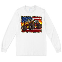 White american flag monster truck Long Sleeve Tee - Artiststas