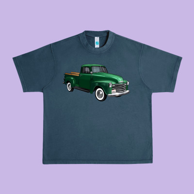 Western Green Truck Right 34 View 1 Urban Heavy Tee Designed By Fadigitalartstudio
