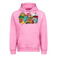 Fuchsia Pink school bus driver coffee cups Urban Hoodie - NancyCooperArtShop