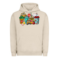 Pigment French Oak school bus driver coffee cups Urban Hoodie - NancyCooperArtShop