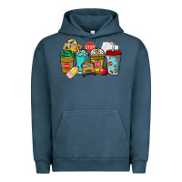 Pigment Midnight Navy school bus driver coffee cups Urban Hoodie - NancyCooperArtShop