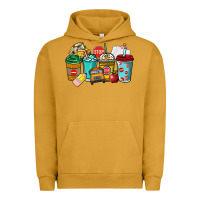 Pigment Peanut Butter school bus driver coffee cups Urban Hoodie - NancyCooperArtShop