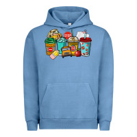 Pigment Pebble Blue school bus driver coffee cups Urban Hoodie - NancyCooperArtShop