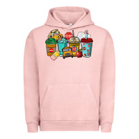 Pigment Salmon school bus driver coffee cups Urban Hoodie - NancyCooperArtShop