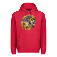 Cardinal arabian horse with sunflowers Premium Hoodie - LillyAllenDesigns
