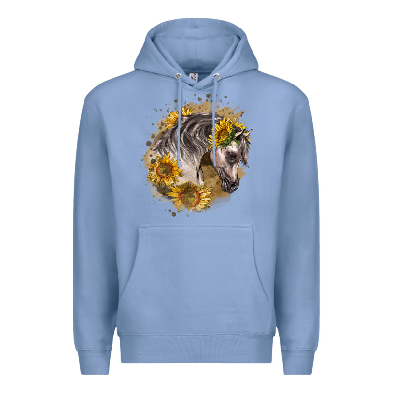 Arabian Horse With Sunflowers Premium Hoodie by LillyAllenDesigns | Teevron