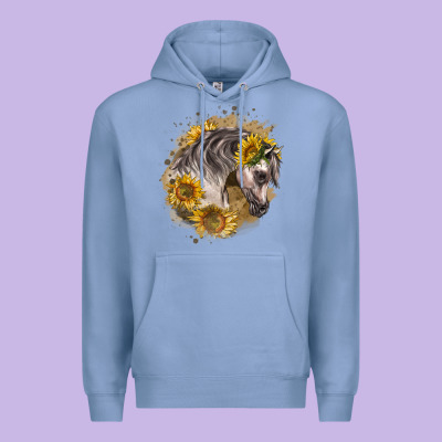 Arabian Horse With Sunflowers Premium Hoodie Designed By Lillyallendesigns