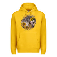 Lemon arabian horse with sunflowers Premium Hoodie - LillyAllenDesigns