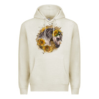 Oatmeal Heather arabian horse with sunflowers Premium Hoodie - LillyAllenDesigns