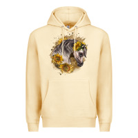 Pina Colada arabian horse with sunflowers Premium Hoodie - LillyAllenDesigns