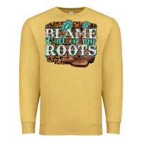 Antique Gold blame it all on my roots Premium Sweatshirt - NancyCooperArtShop