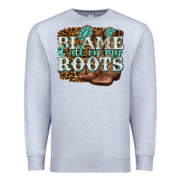 Heather Grey blame it all on my roots Premium Sweatshirt - NancyCooperArtShop