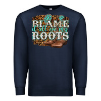 Navy blame it all on my roots Premium Sweatshirt - NancyCooperArtShop