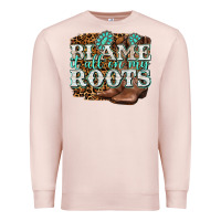 Pale Pink blame it all on my roots Premium Sweatshirt - NancyCooperArtShop