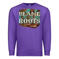Purple blame it all on my roots Premium Sweatshirt - NancyCooperArtShop