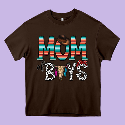 Mom Of Boys Heavy Core Tee Designed By Cowhidedigitalart