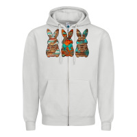 Dove Grey western easter bunnies Zipper Hoodie - Jasminsmagicworld