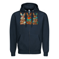 Navy western easter bunnies Zipper Hoodie - Jasminsmagicworld