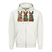 Western Easter Bunnies Zipper Hoodie | Teevron