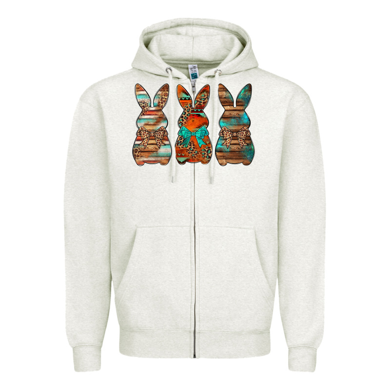 Western Easter Bunnies Zipper Hoodie by Jasminsmagicworld | Teevron