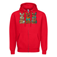 Red western easter bunnies Zipper Hoodie - Jasminsmagicworld