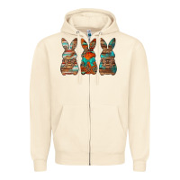 Sandshell western easter bunnies Zipper Hoodie - Jasminsmagicworld