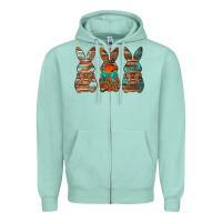 Seafoam western easter bunnies Zipper Hoodie - Jasminsmagicworld
