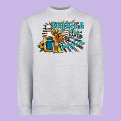 Tequila Time & Sunshine Heavyweight Sweatshirt Designed By Sublimationcraftshop