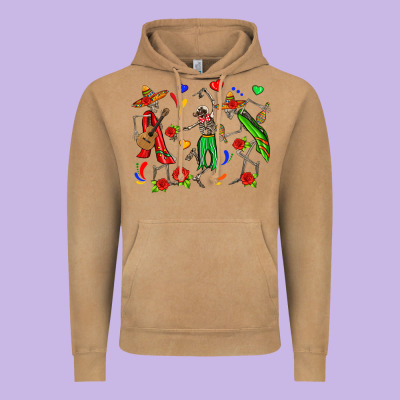 Mexican Skeletons Vintage Hoodie Designed By Zillion Design Studio