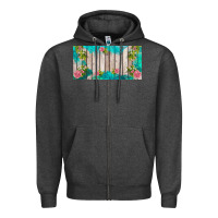 Charcoal Heather western floral  license plate template Zipper Hoodie - BarkalooDesign
