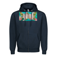 Navy western floral  license plate template Zipper Hoodie - BarkalooDesign