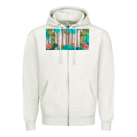 Oatmeal Heather western floral  license plate template Zipper Hoodie - BarkalooDesign