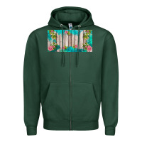 Sports Green western floral  license plate template Zipper Hoodie - BarkalooDesign