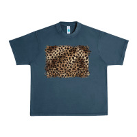 Midnight Navy handdrawn leopard pattern brown Urban Heavy Tee - BarkalooDesign