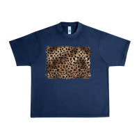 Navy handdrawn leopard pattern brown Urban Heavy Tee - BarkalooDesign