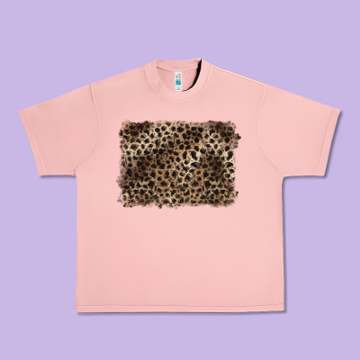 Handdrawn Leopard Pattern Brown Urban Heavy Tee Designed By Barkaloodesign
