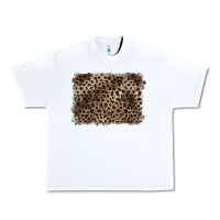 White handdrawn leopard pattern brown Urban Heavy Tee - BarkalooDesign
