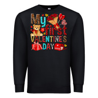 Black my first valentines day Premium Sweatshirt - NancyCooperArtShop