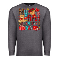 Charcoal Heather my first valentines day Premium Sweatshirt - NancyCooperArtShop