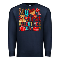 Navy my first valentines day Premium Sweatshirt - NancyCooperArtShop